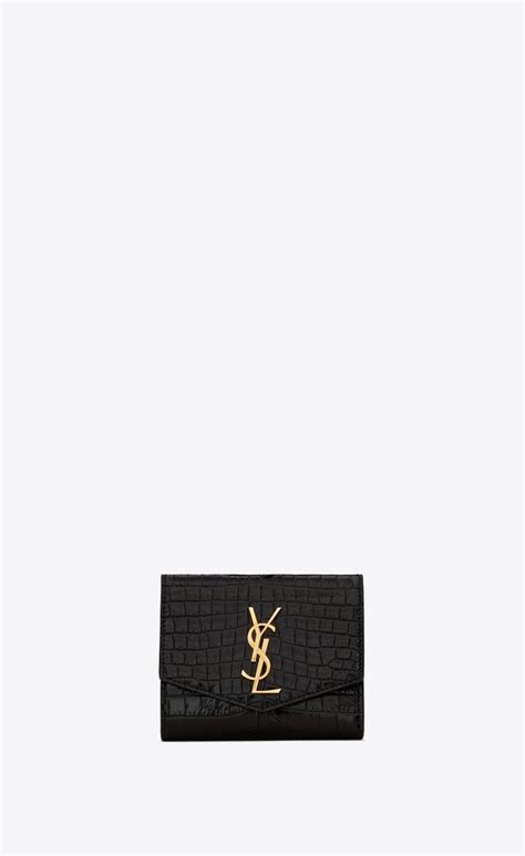 ysl wallet crocodile|UPTOWN Compact wallet in crocodile.